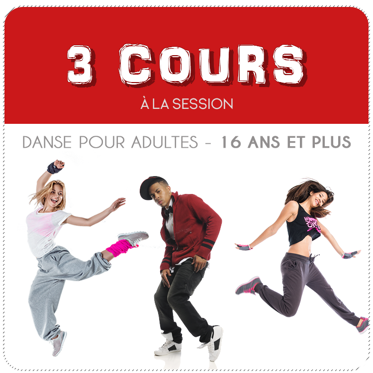 Inscription à 3 cours de danse en Individuel à la session