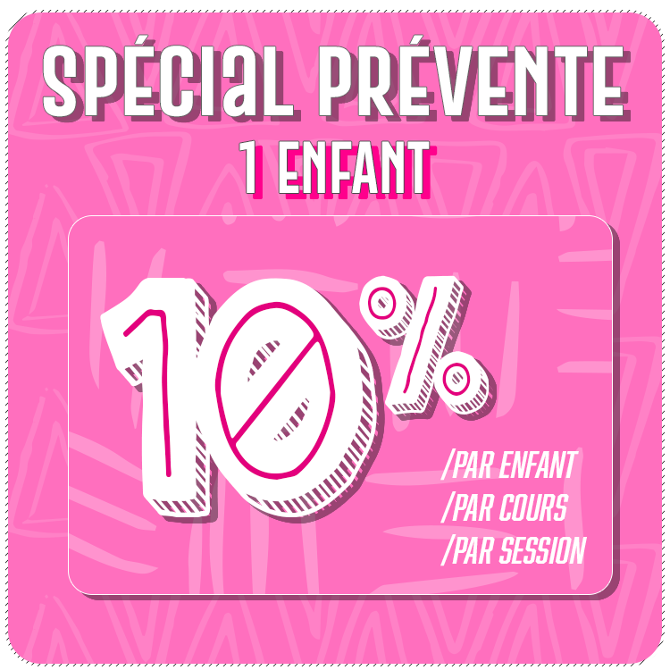 Inscription à 1 cours de danse pour 1 enfant à 2 sessions consécutives