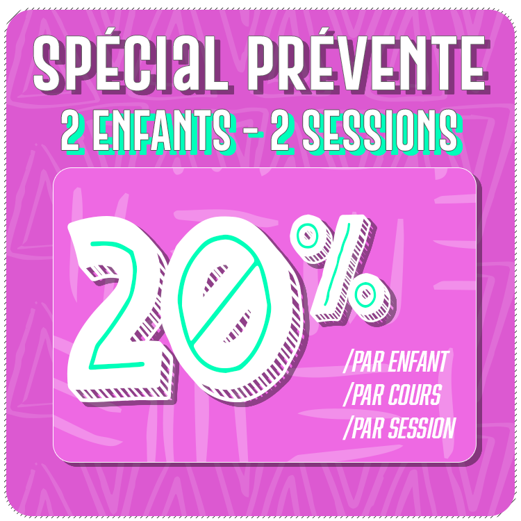 Inscription à 1 cours de danse pour 2 enfantS à 2 sessions consécutives