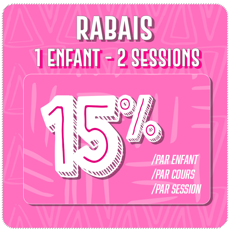 Inscription à 1 cours de danse pour 1 enfant à 2 sessions consécutives