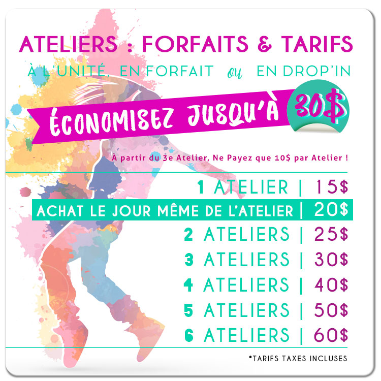 Les ateliers de danse de Studio Danse Montréal à 15$